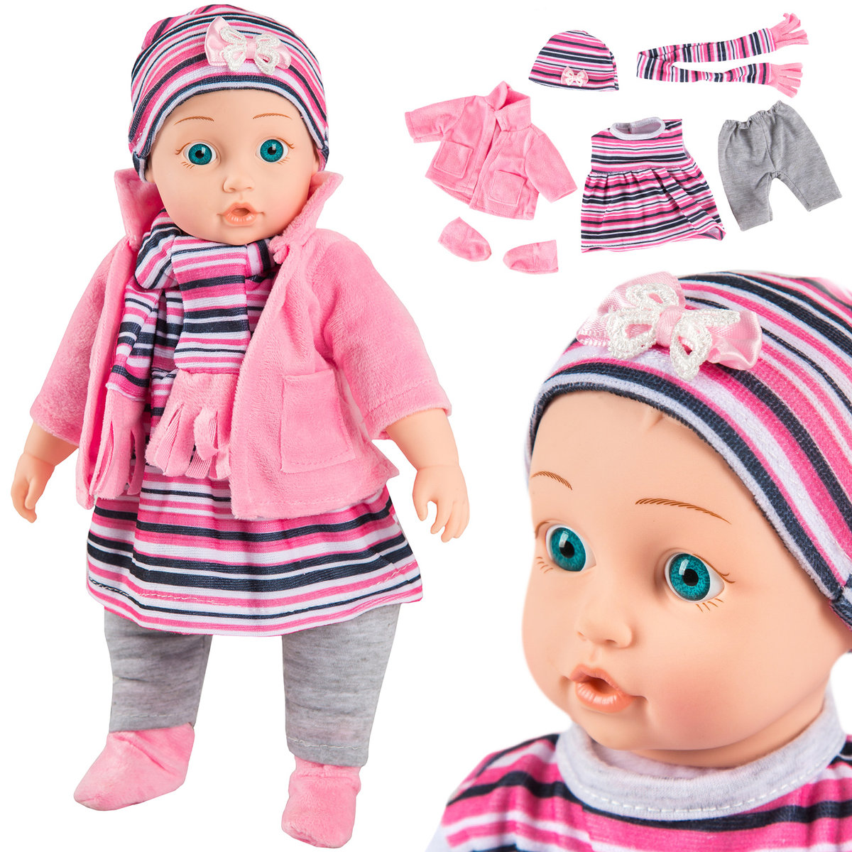 KINDERPLAY KINDERPLAY LALKA BOBAS BABY MÓWI UBRANKO KP4839