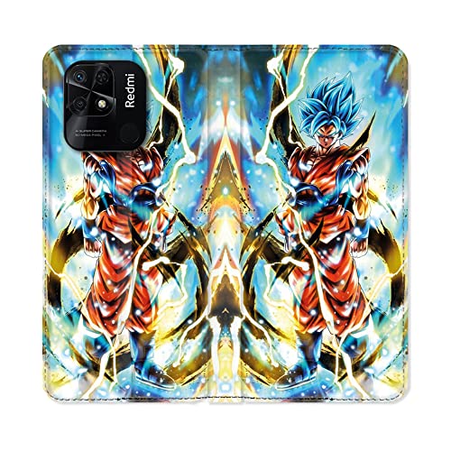 Skórzane etui Portfel dla Xiaomi Redmi 10C Manga Dragon Ball Sangoku Biały