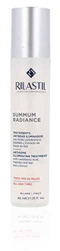 Rilastil - Summum Rx Radiance Krem do twarzy Leczenie Przeciwstępowe Oświetlacz z kwasem mlecznym, peptydami i ekstraktem z jagód Goji, dla wszystkich rodzajów skóry, 40 ml