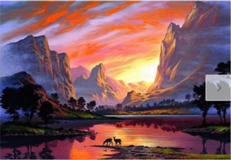 Norimpex Diamentowa mozaika Zachód słońca w górach 30x40cm 1006720