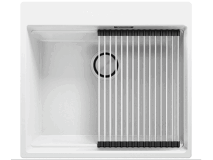 Zlewozmywak kuchenny granitowy jednokomorowy bez ociekacza z dużą komorą MAX Oslo 60 Level + zwijany ociekacz