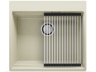 Zlewozmywak kuchenny granitowy jednokomorowy bez ociekacza z dużą komorą MAX Oslo 60 Level + zwijany ociekacz