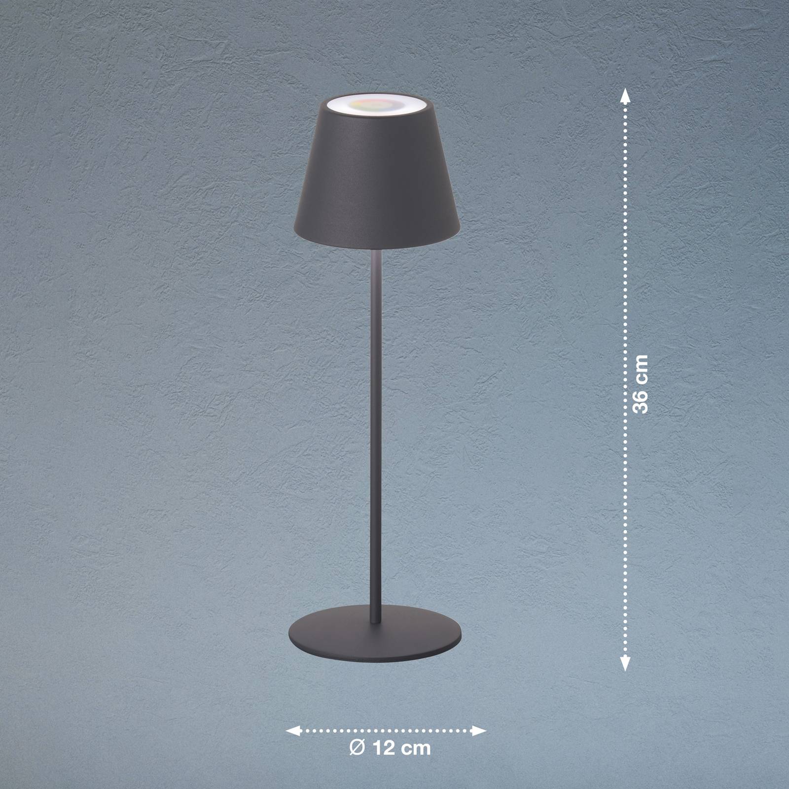 Lampa stołowa LED Cosenza RGBW piaskowo-szara