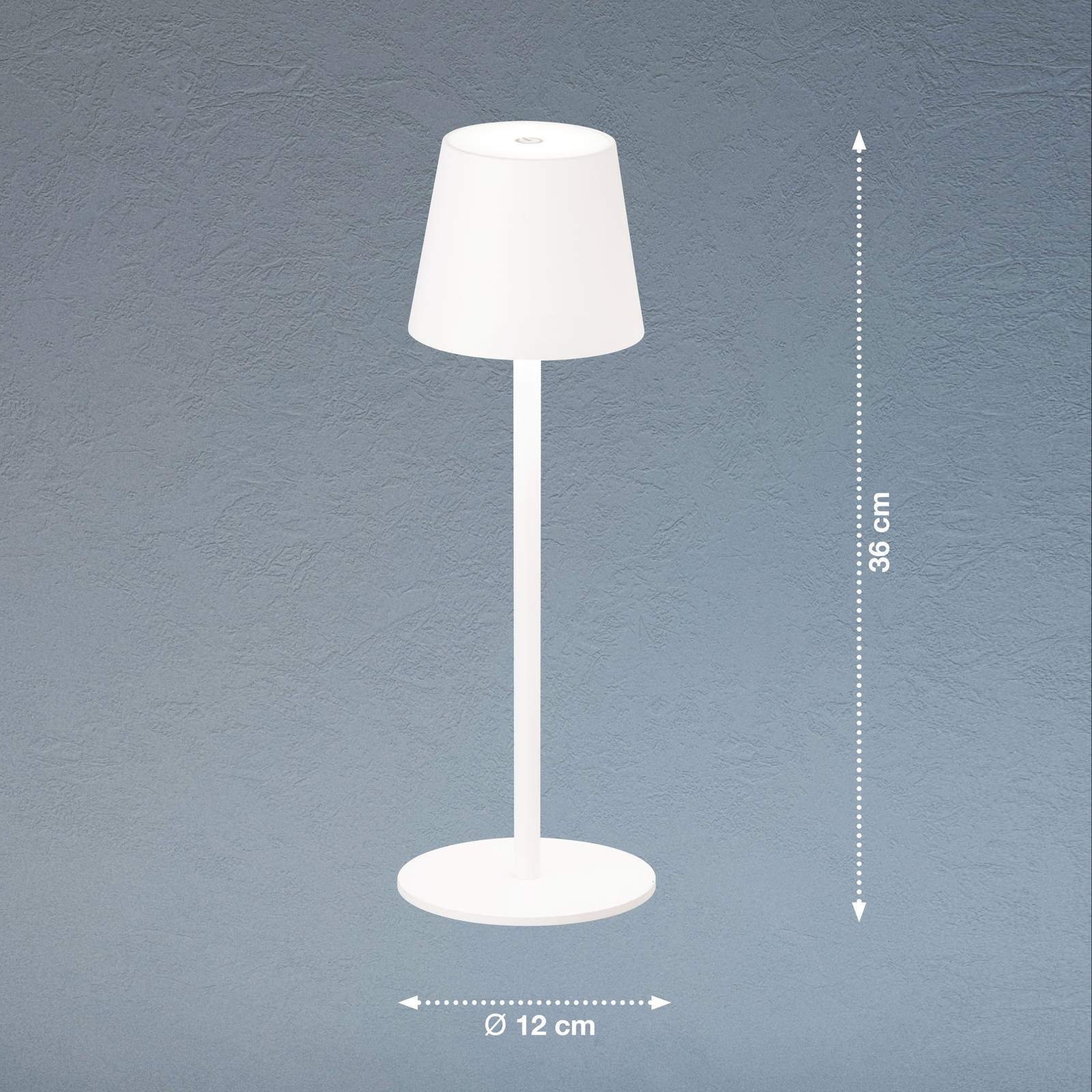 Lampa stojąca zewnętrzna LED Tropea piaskowo-biała