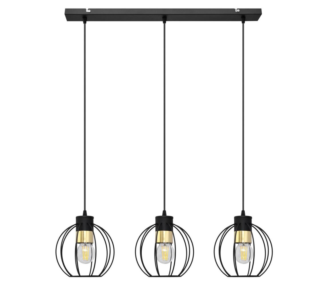 Żyrandol na lince STARLIGHT 3xE27/60W/230V czarny/złoty