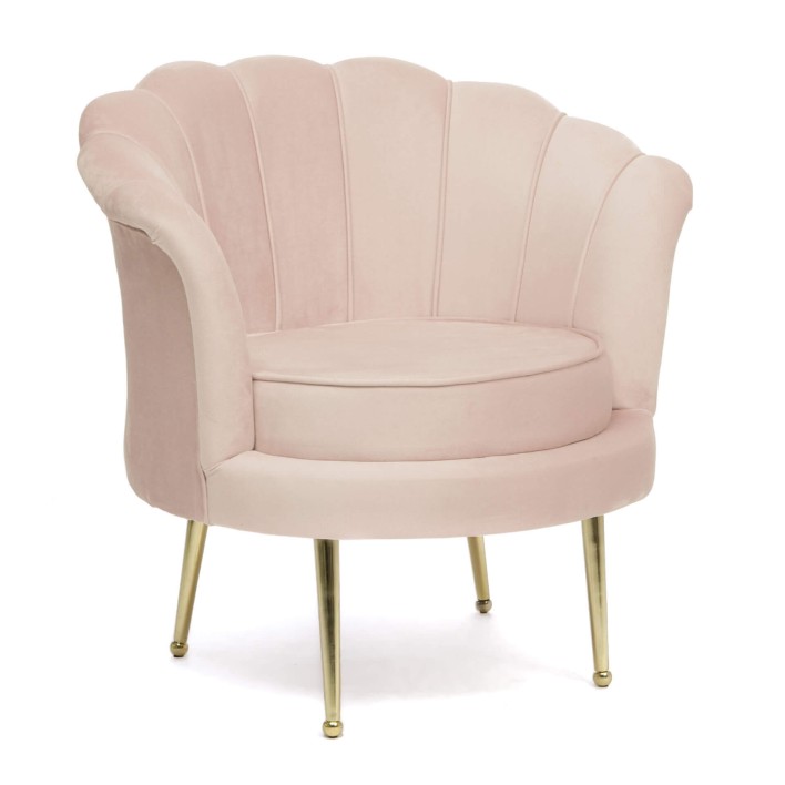 Fotel muszelka beżowo/różowy