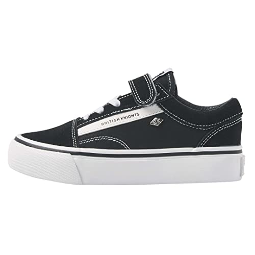 British Knights Mack Platform dziewczęce sneakersy z niskim stanem, Schwarz Weiss, 32.5 EU