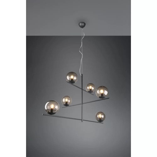 Pure 6 lampa wisząca dymione klosze kule 302000642 Trio