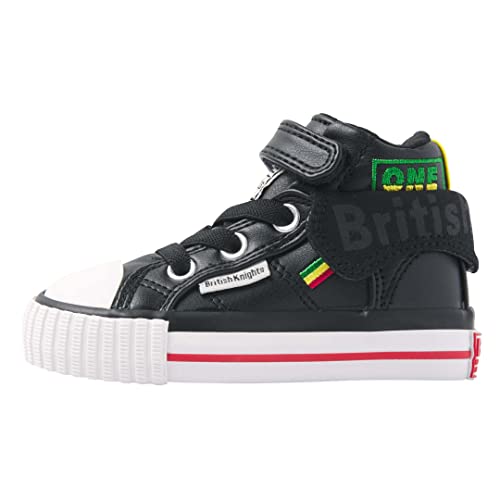 British Knights ROCO Sneakersy dla chłopców i dziewczynek, czarne/Rasta, 27 EU, Czarny rasta, 27 EU