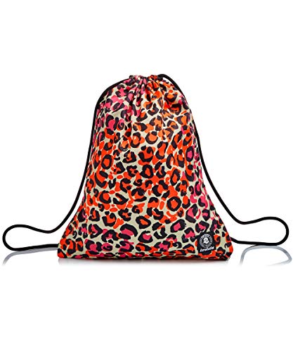 Worek Plecak WYŚWIADCZENIA - EASY PACK, Animalier Czerwony - Sakky Bag Dziewczynka, Dziewczyna, Kobieta - Szkoła, Podróże i Wypoczynek, Różowy, Plecak na co dzień