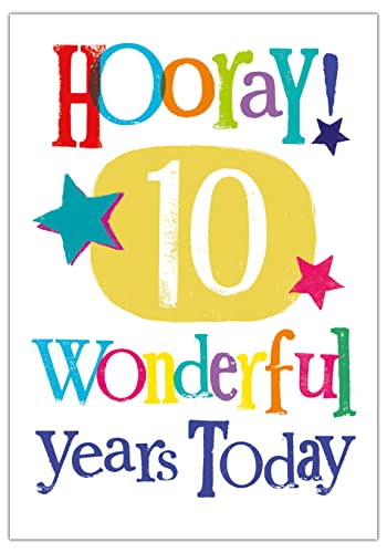 Karta urodzinowa 10 lat, kartka na 10. urodziny, karta na 10. urodziny