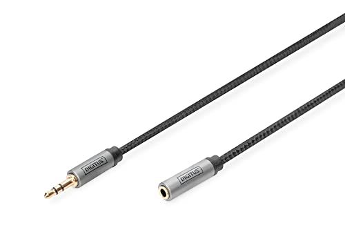 Kabel przedłużający audio MiniJack Stereo Typ 3.5mm/3.5mm M/Ż nylon 1m