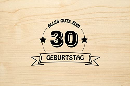 Holzgrusskarten Oryginalna 30. urodziny - 100% ręcznie wykonana w Austrii, kartka podarunkowa wykonana z drewna dębowego, kartka urodzinowa, kartka z życzeniami, składana kartka pocztowa
