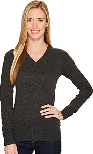 Fjällräven Damski sweter Sörm Country dekolt w serek W dżersej, damski, ciemnoszary, duży