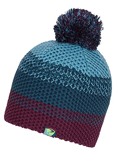 Ziener Unisex dziecięca czapka z pomponem/dzianina, polarowa podszewka, trójkolorowa ISHI