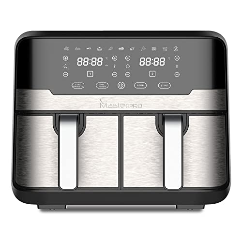 MasterPRO Rocket Duo 900 | Hot Air Fryer Double | Black | pojemność 9 l i moc 2100 W | LED Touch Screen and Non-Stick Basket | Fryer | 11 funkcji w 1