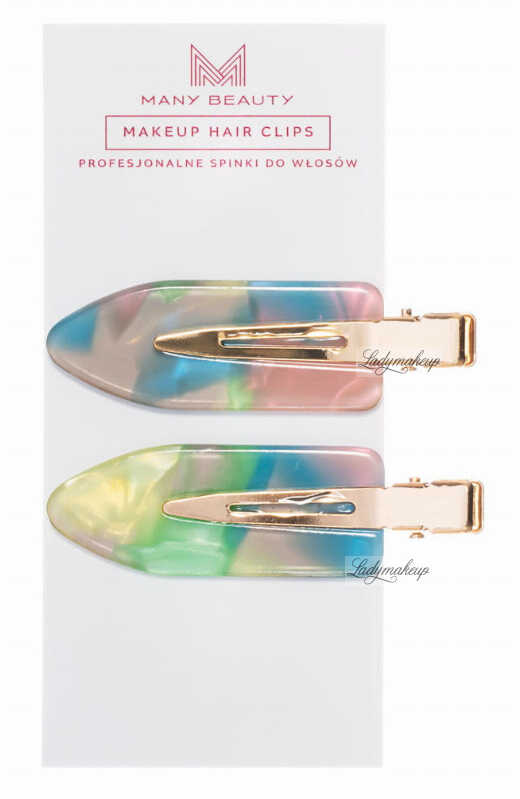 MANY BEAUTY - Makeup Hair Clips - Profesjonalne spinki do włosów - 2 sztuki - Perłowe Wielokolorowe