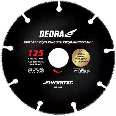 DEDRA tarcza do cięcia drewna tworzyw sztucznych 230mm/22,2 HR1006 HR1006