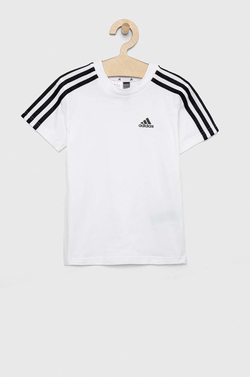 Adidas t-shirt bawełniany dziecięcy LK 3S CO kolor biały wzorzysty - adidas