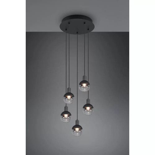 Trio Lorena 315190132 lampa wisząca zwis 1x40W E27 czarna