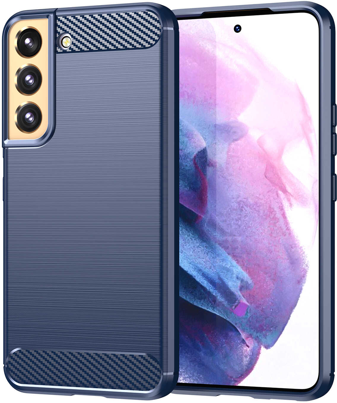 Hurtel Carbon Case etui Samsung Galaxy S23 elastyczny silikonowy karbonowy pokrowiec niebieskie