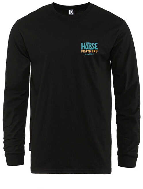 Bluzki dla chłopców - Horsefeathers JOYRIDE black koszulka męska z długim rękawem - XL - grafika 1
