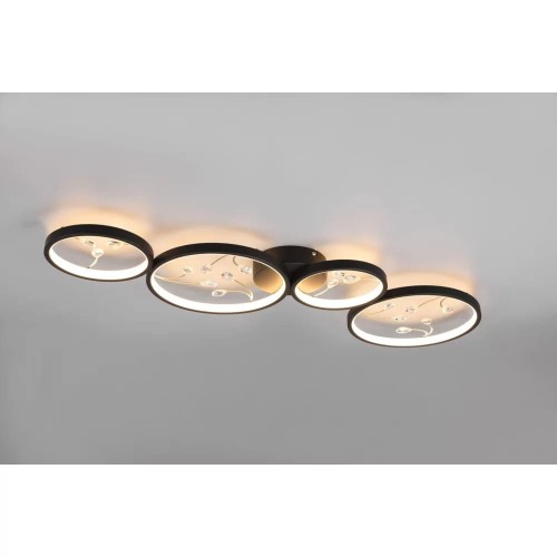 Groovy 3000K LED lampa sufitowa 4-punktowa czarna 642110432