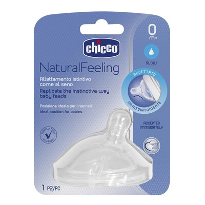 Chicco Smoczek NaturalFeeling na butelkę silikonowy, 1 szt, przepływ normalny