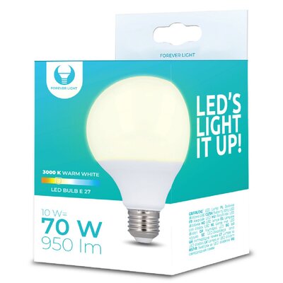 Forever Light Żarówka LED E27 10W G95 biała ciepła RTV003626