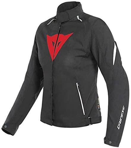 DAINESE Laguna Seca 3 Lady D-Dry Jacket, Kurtka Motocykl Cordura Wodoodporna Kobieta, Czarny/Czerwony Lawa/Biały, 38