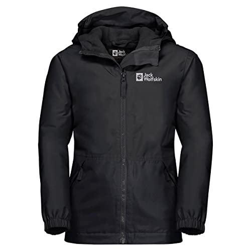 Jack Wolfskin Chłopięca kurtka Snowy Days, czarna, 116