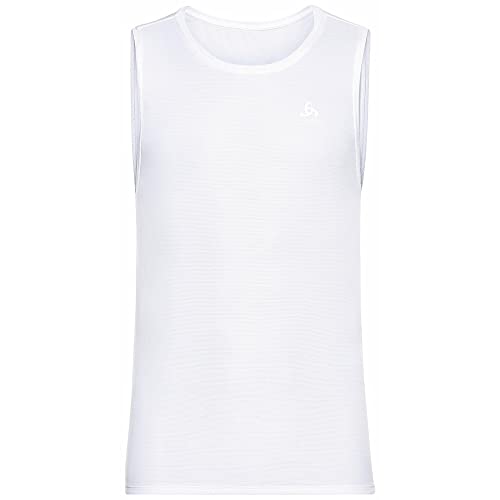 Odlo Męski tank top Active F-Dry Light Eco z okrągłym dekoltem, biały, XXL