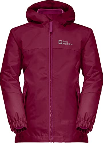 Jack Wolfskin Dziewczęca kurtka Iceland 3 w 1, Dark Ruby, 128