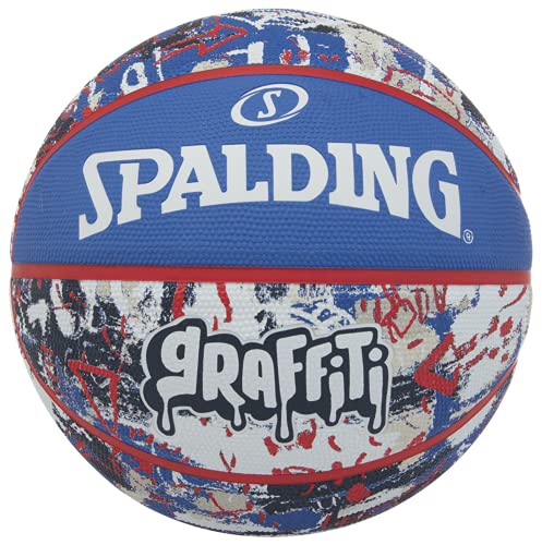 Spalding Unisex – dla dorosłych Graffiti Sz6 Ball, niebieski/czerwony, 6