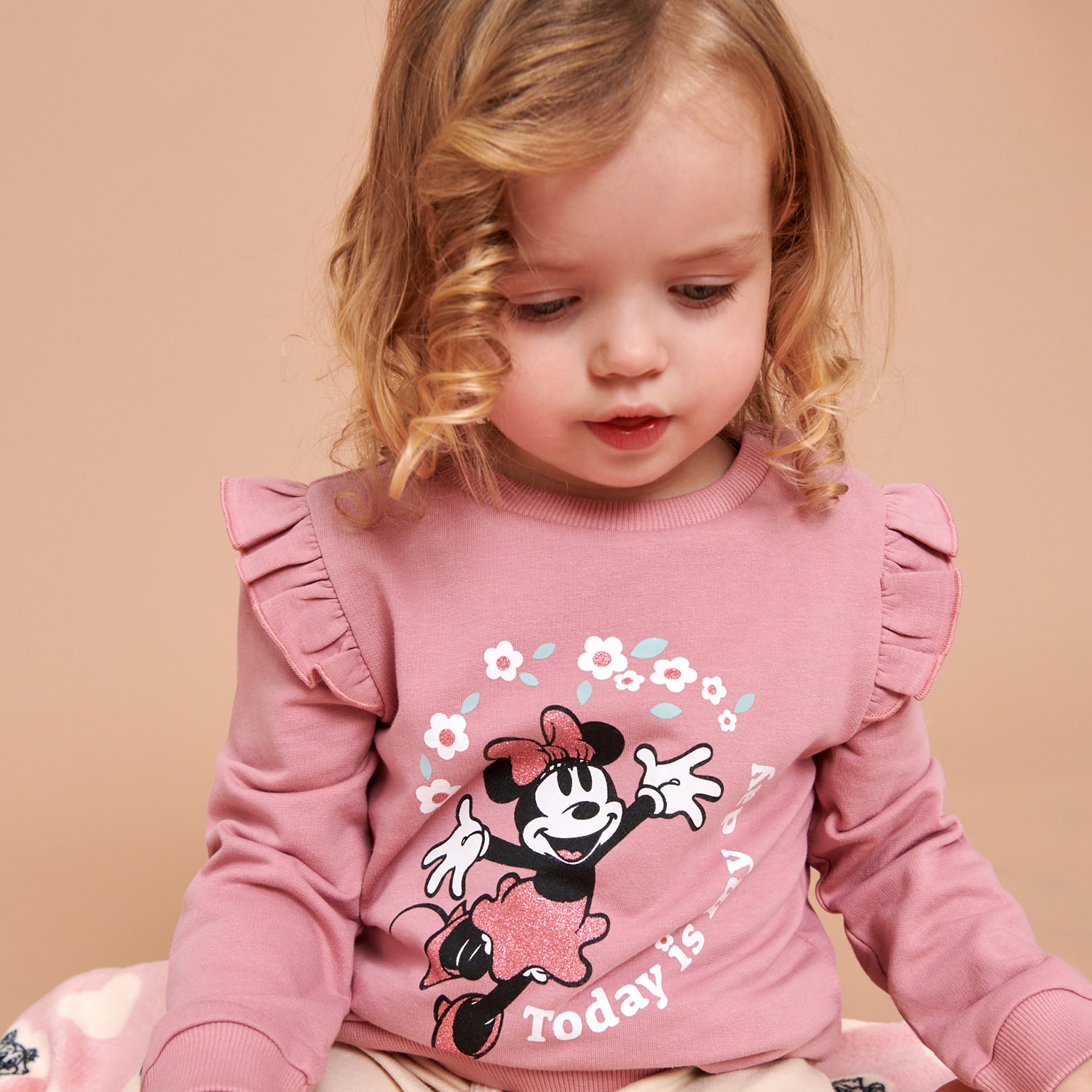 Swetry dla dziewczynek - Sinsay - Bluza Myszka Minnie - Różowy - grafika 1