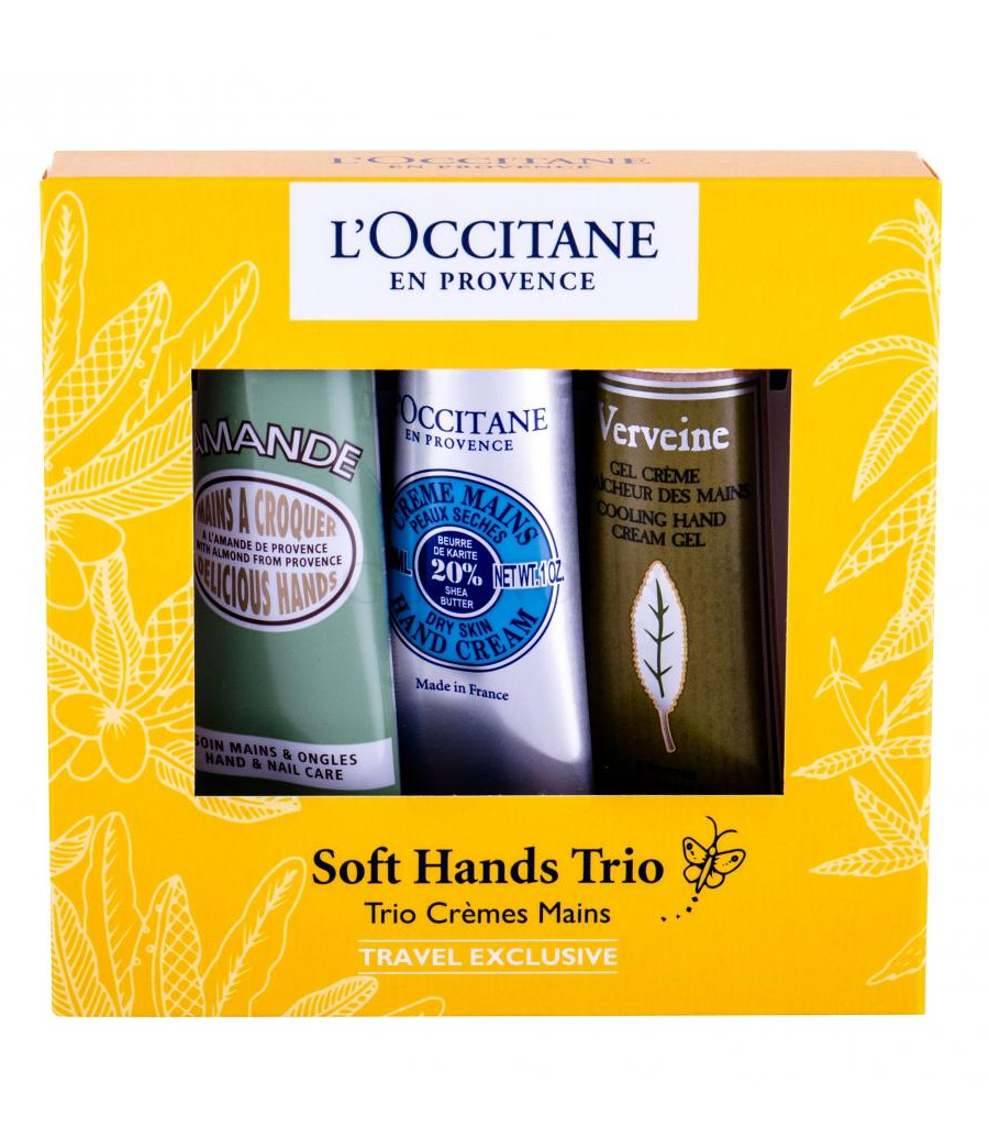 LOccitane Almond zestaw Krem do rąk 30 ml + Krem do rąk krém na ruce Shea Butter 30 ml + Krem do rąk Verveine 30 ml dla kobiet