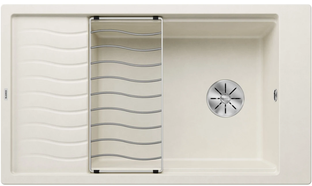 Zlewozmywak granitowy BLANCO Elon XL 8 S Silgranit Delikatny biały + kratka ociekowa 527072