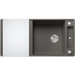 Zlewozmywak granitowy BLANCO Axia III XL 6 S-F Silgranit Wulkaniczny szary + deska szklana 527236