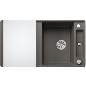 Zlewozmywak granitowy BLANCO Axia III 5 S-F Silgranit Wulkaniczny szary + deska szklana 527224