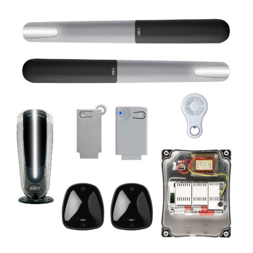 KEY Zestaw RAY do bram dwuskrzydłowych 24V o długości skrzydła do 3 m z funkcją Night Light System Wersja FAST