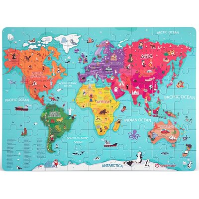 Top Bright Puzzle Drewniane - Mapa Świata W Globusie Ang