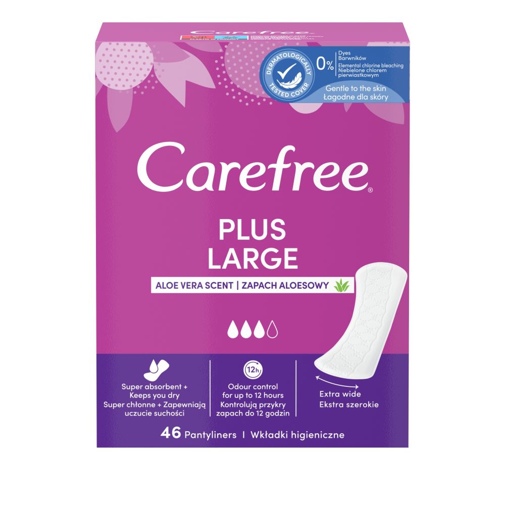CAREFREE Plus Large Aloe wkładki higieniczne 46szt