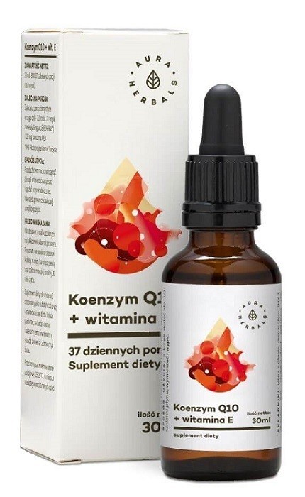 AURA HERBALS Koenzym Q10 + witamina E - suplement diety w kroplach (30ml) 9F71-75926