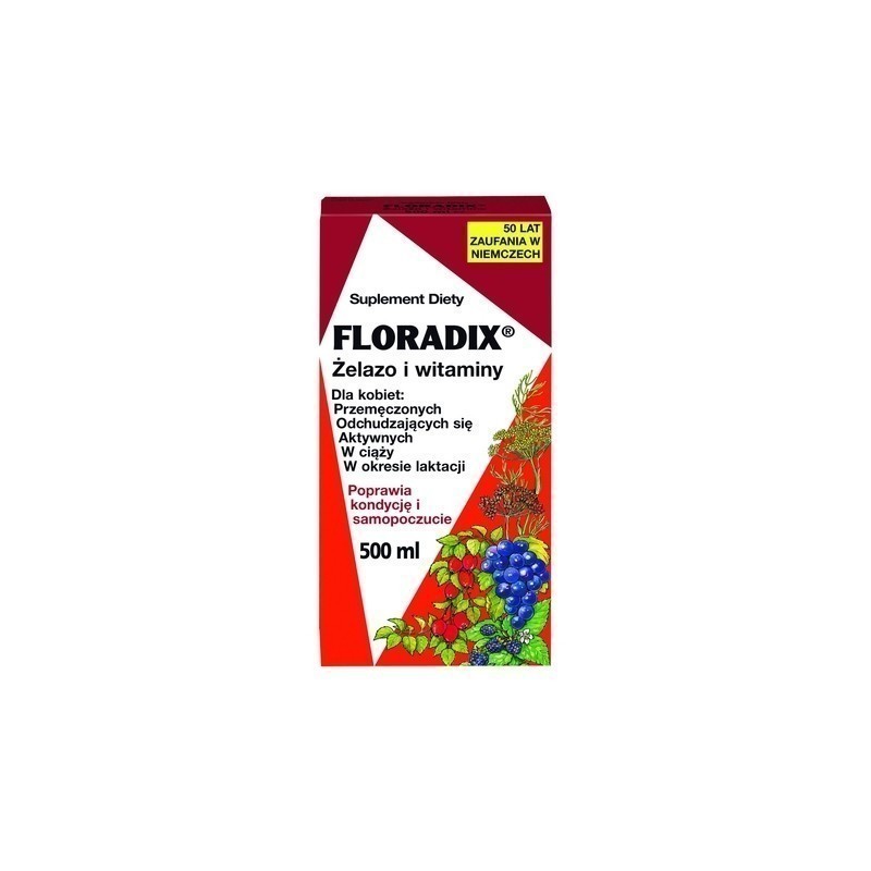 Floradix Floradix Żelazo i Witaminy w płynnej formule suplement diety 500ml
