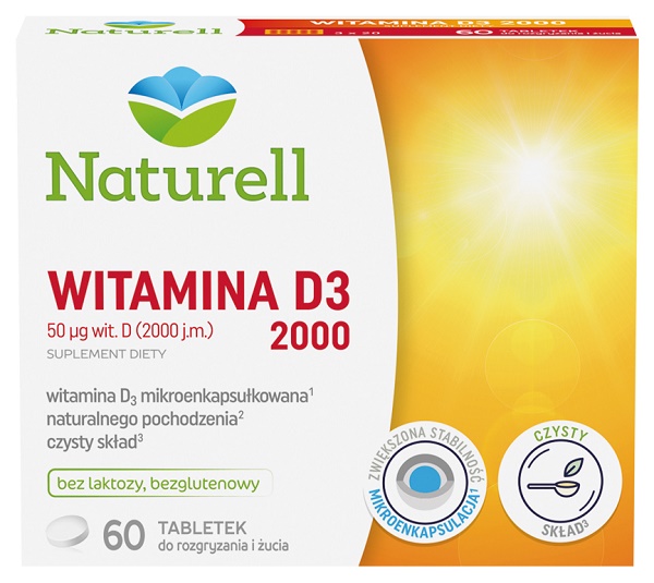 Naturell USP ZDROWIE Witamina D3 2000 x 60 tabl do ssania INSTANT