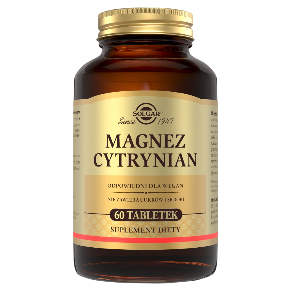 Solgar Magnez cytrynian 60 tabletek
