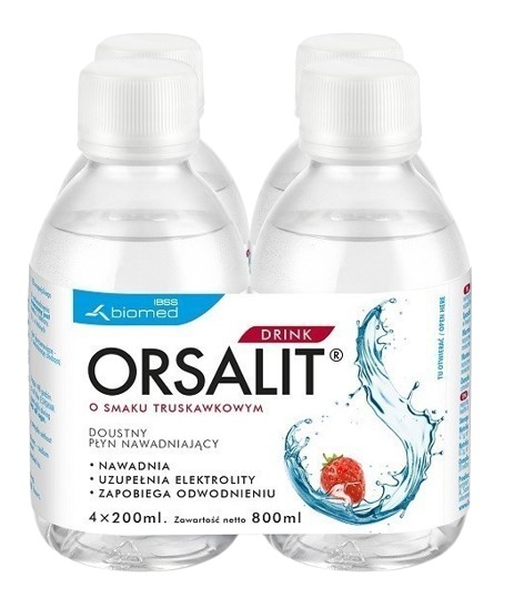 Biomed Orsalit drink o smaku truskawkawkowym 4 x 200ml 3033861