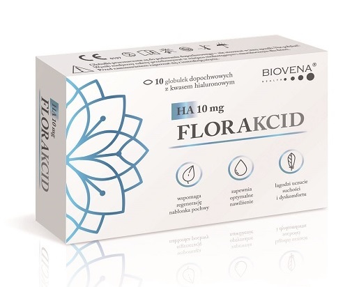 Biovena Health Florakcid 10 globulek dopochwowych z kw. hialuronowym