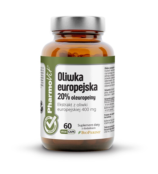 Pharmovit Oleuropeina 20% Oliwka Europejska Ekstrakt 400 mg (60 kaps) CLEAN Pharmovit phv-135