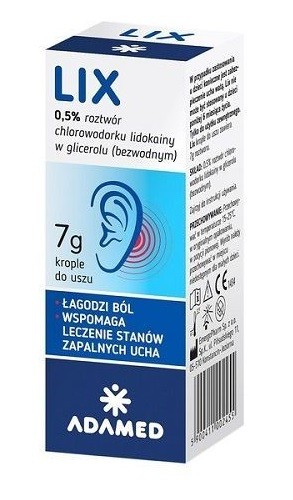 ADAMED Lix 0,5% krople do uszu 7 g |  OD 199 PLN!